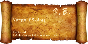 Varga Bökény névjegykártya